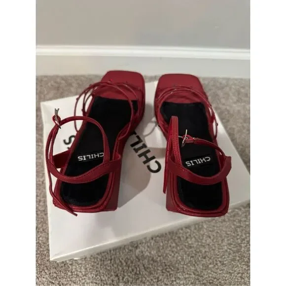 Vintage Chili’s Women's Peep Toe Platform Wedge Sandals - Size 8 - New in Box - Picture 6 of 10